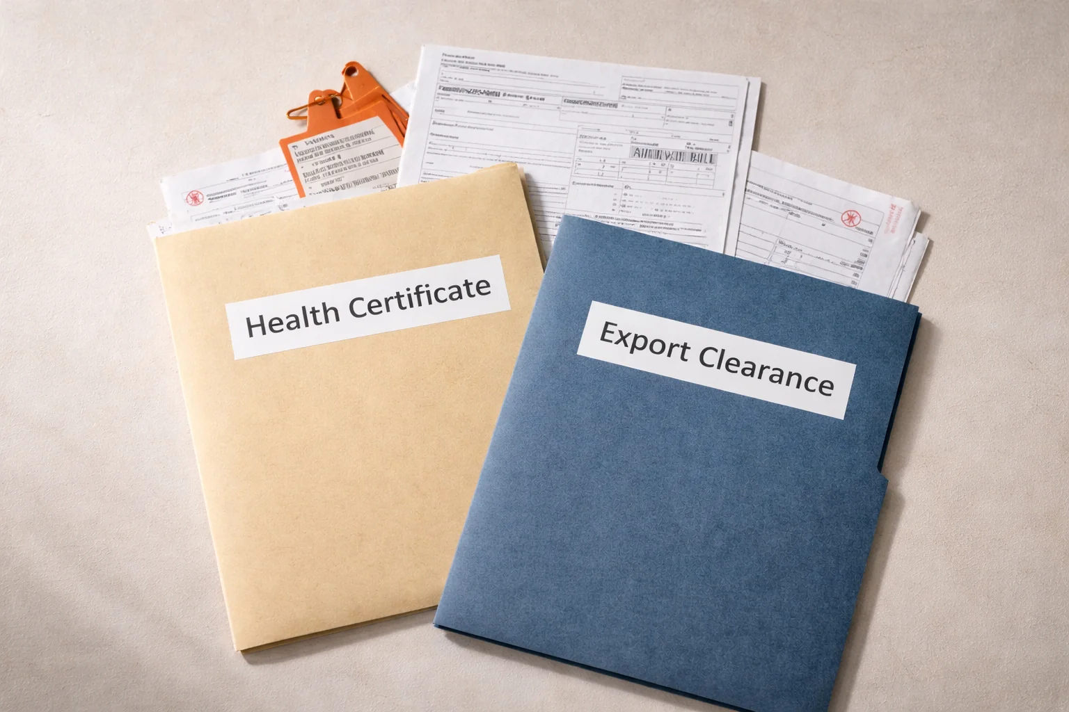 Export documentation folders and certificates