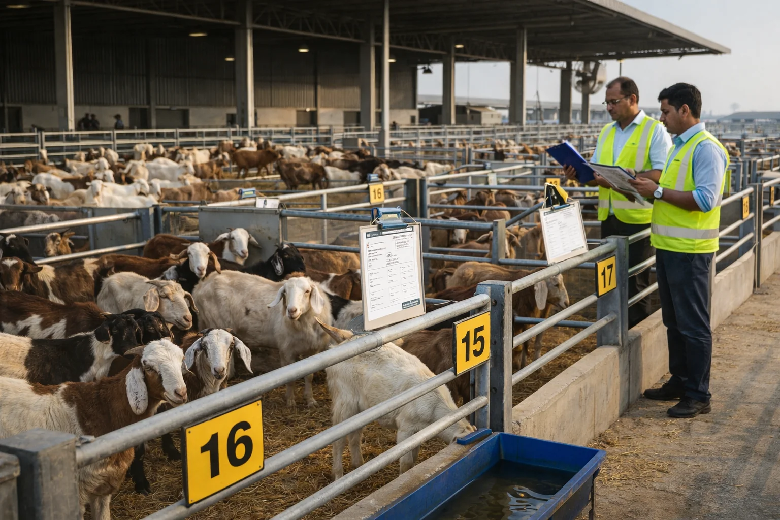 Humane goat handling in organized export facility