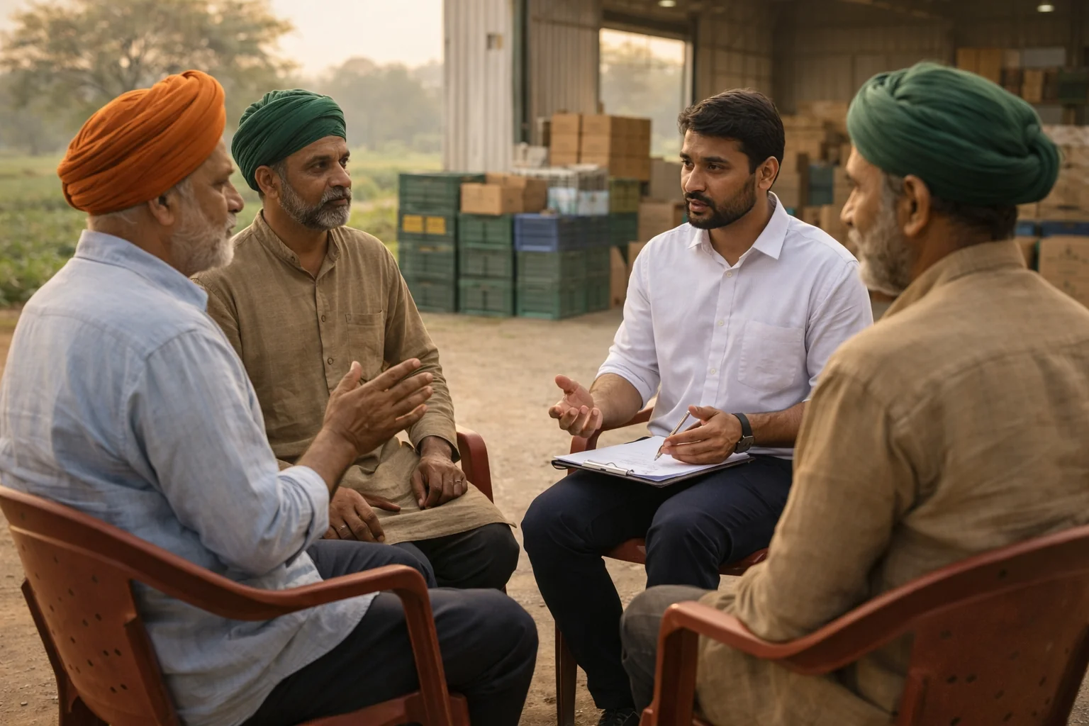 Discussion with farmers and agri stakeholders about market connectivity