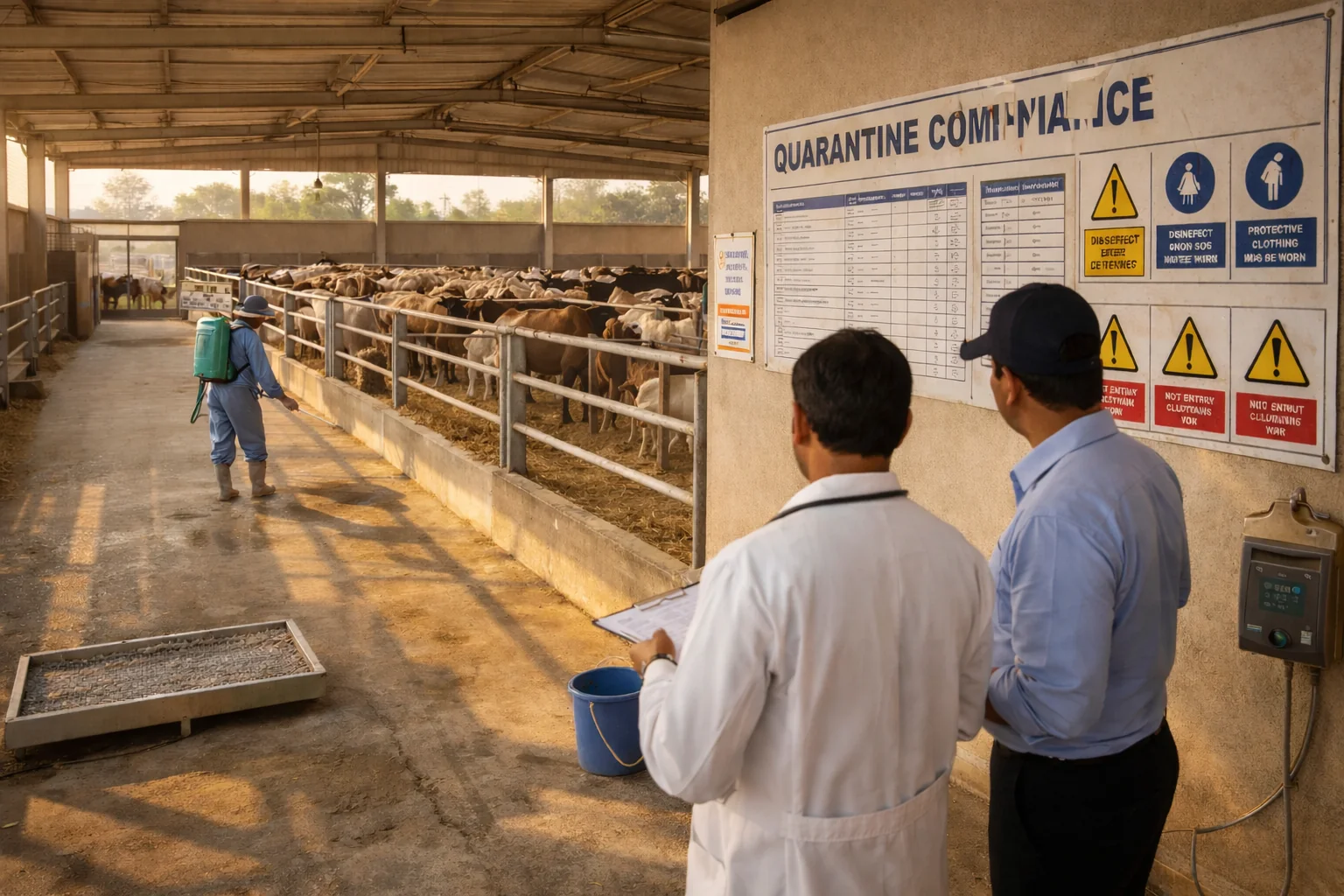 Quarantine and veterinary clearance for livestock exports