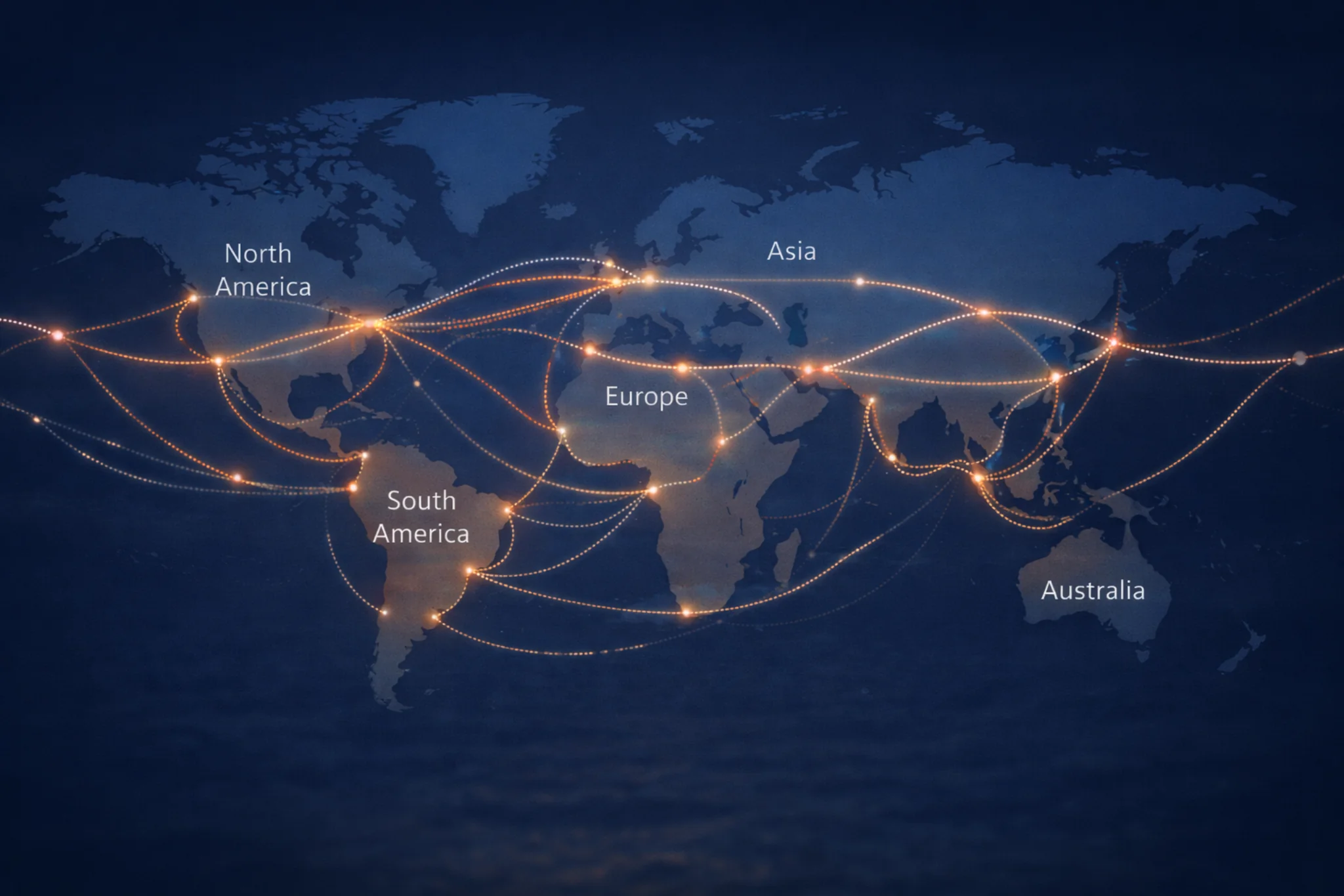 Global ocean network map and trade lanes