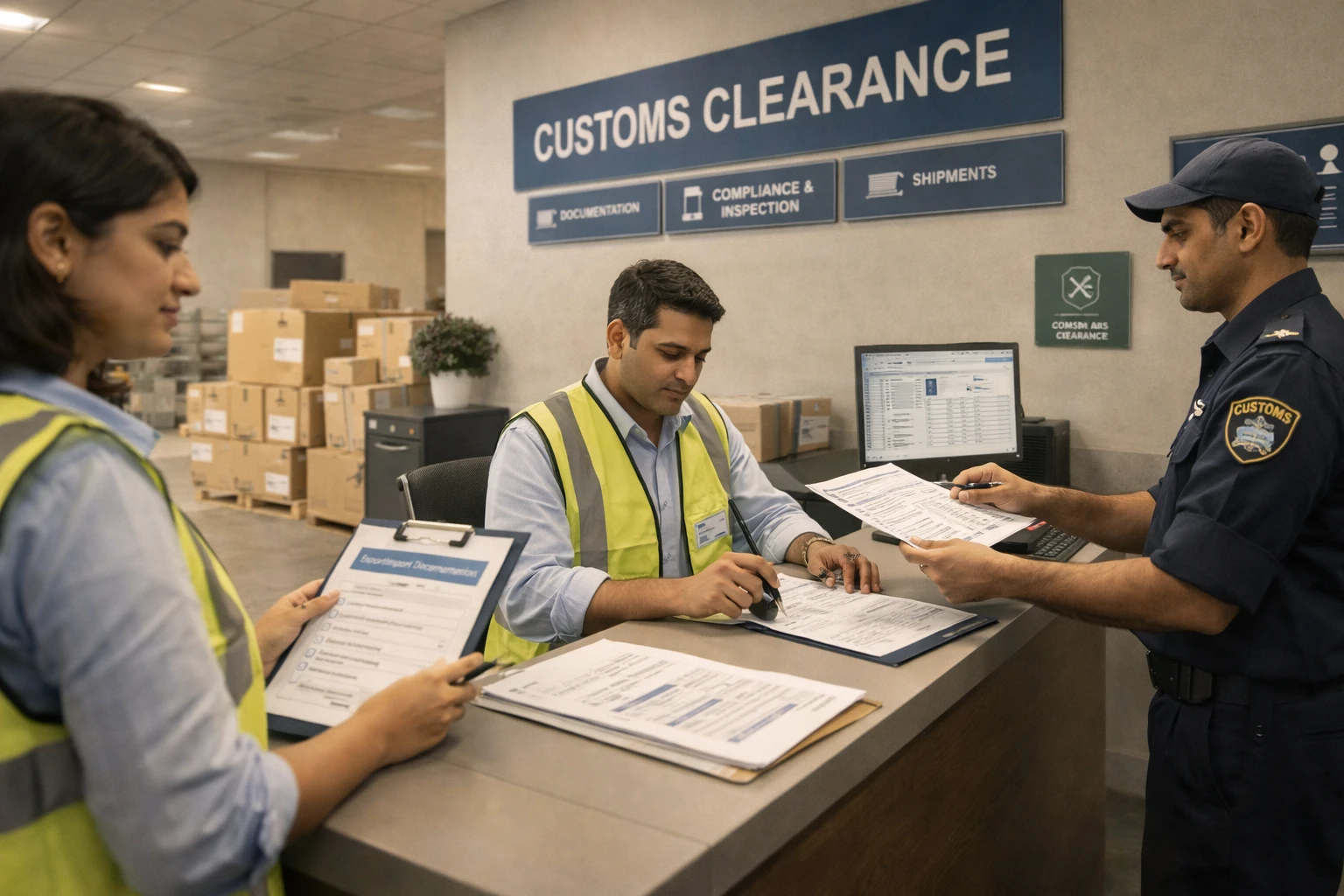 Customs teams at port operations
