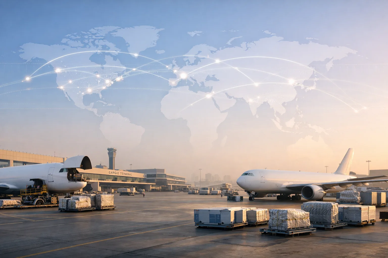Typical air-freight transit time map