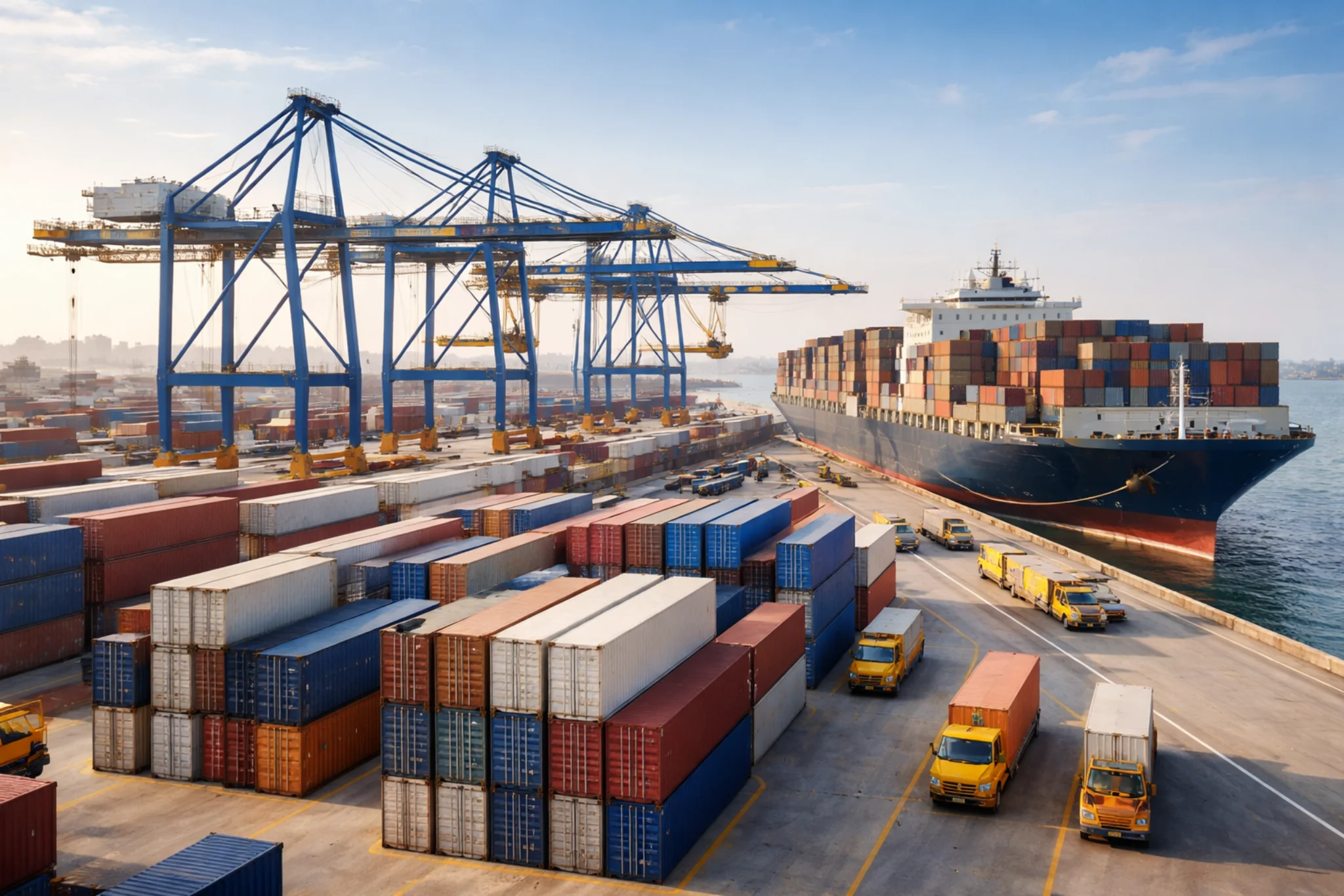 Modern port container loading