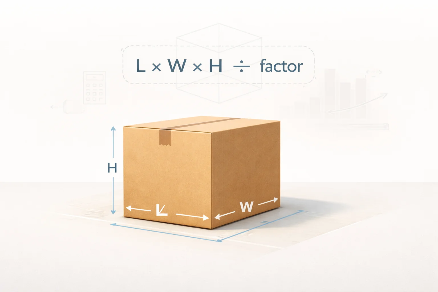 Volumetric weight calculation illustration